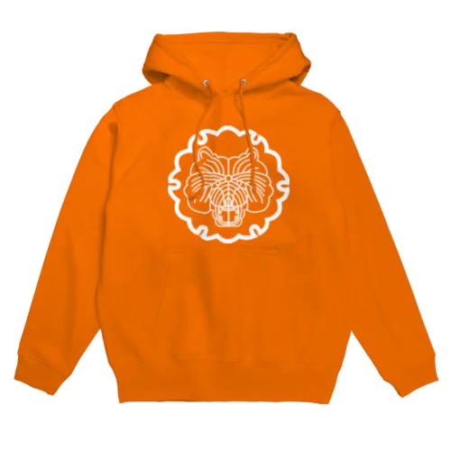 動物家紋。H.T.雪輪にトラ　ホワイト Hoodie
