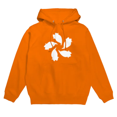 動物家紋。H.T.さくら5ネコ　白 Hoodie