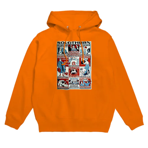 スイス・ソロトゥルン　電話帳パッチワーク風プリント Hoodie