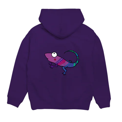 カラフルトカゲ　紫 Hoodie