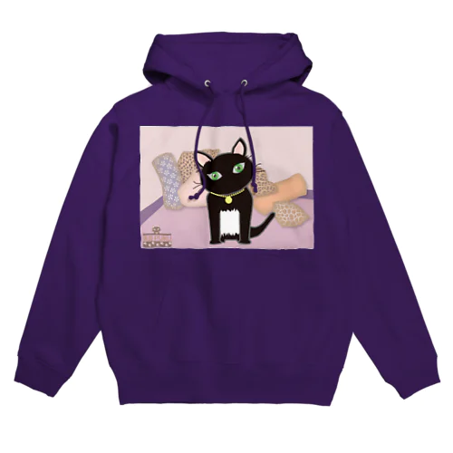 黒猫PUKU「呼んだ？」 Hoodie