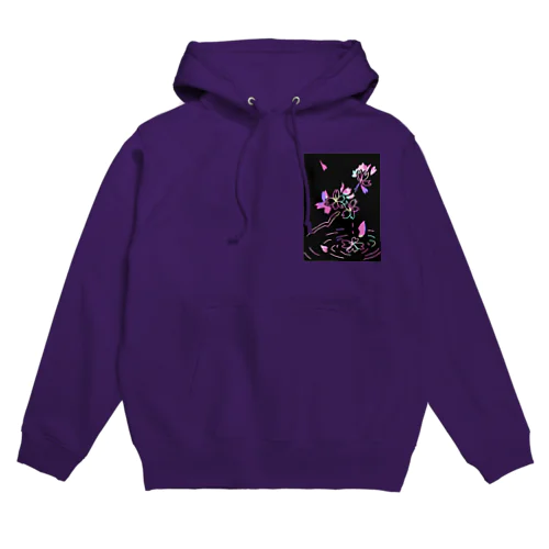 桜×スクラッチアート風 Hoodie