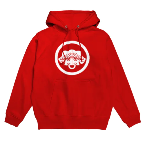 動物家紋。丸に一つ松スイギュウh.t.白 Hoodie