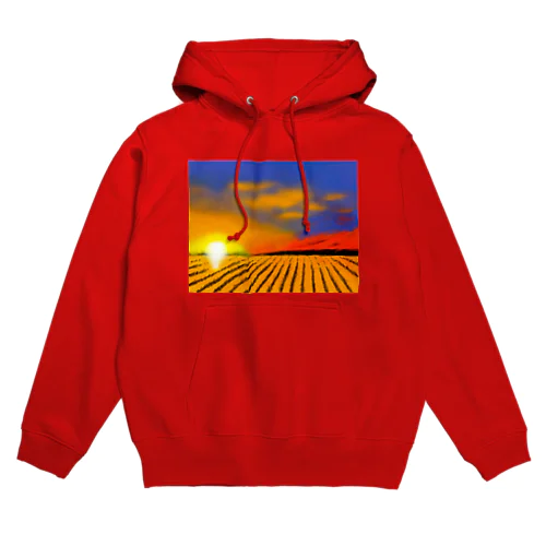 田んぼと夕焼け Hoodie