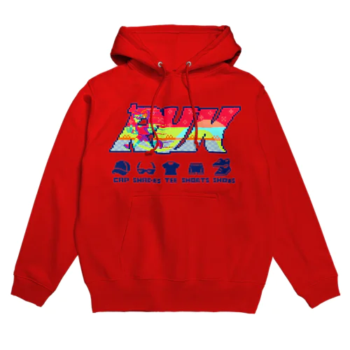 Word Pixelart ｢RUN｣ レッド Hoodie