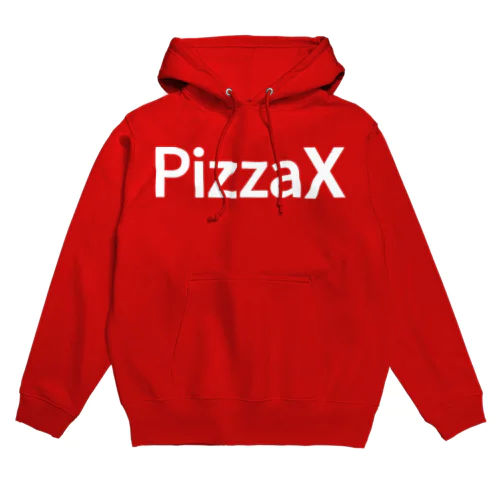 PizzaX - white logo パーカー
