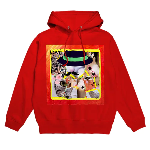 ニャンコ一杯賑(にぎ)やかし Hoodie