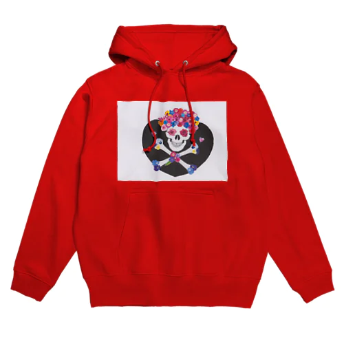 花アフロ（白） Hoodie