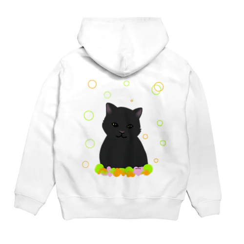 癒し猫 黒猫 Hoodie