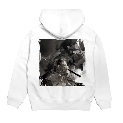 モノクロサムライ(ワンポイントロゴ) Hoodie