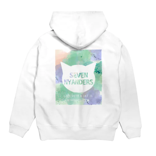 SEVEN NYANDERS シルエットロゴ　Spring Green パーカー