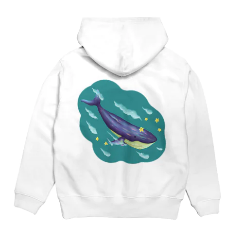 星と泳ぐシロナガスクジラ Hoodie