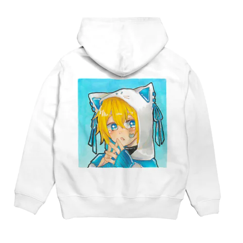 水色ネコくん Hoodie