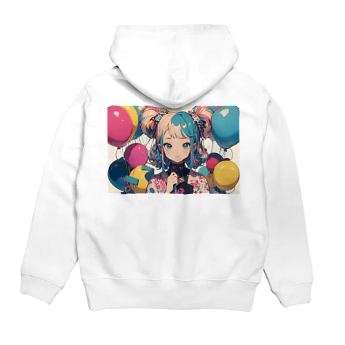 kawaii 東京ガールアート　風船　着物　原宿 Hoodie