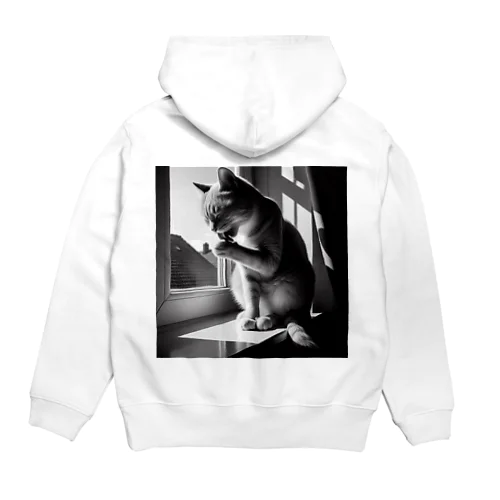 毛づくろい猫 Hoodie