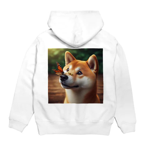 蝶と戯れ（柴犬） Hoodie