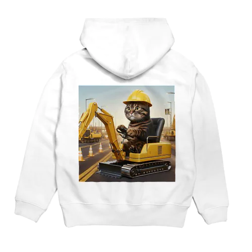猫と工事現場 Hoodie