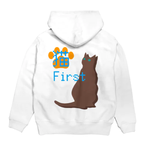 猫ファースト - 猫Tシャツ Hoodie