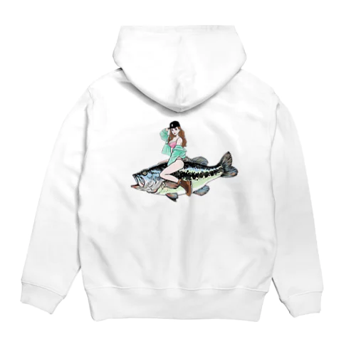 bass girl spring　パーカー　ビックバックプリント Hoodie