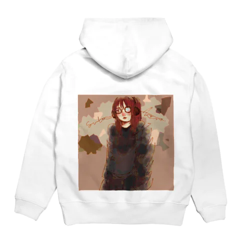 ヘッドフォン女子（色つき） Hoodie