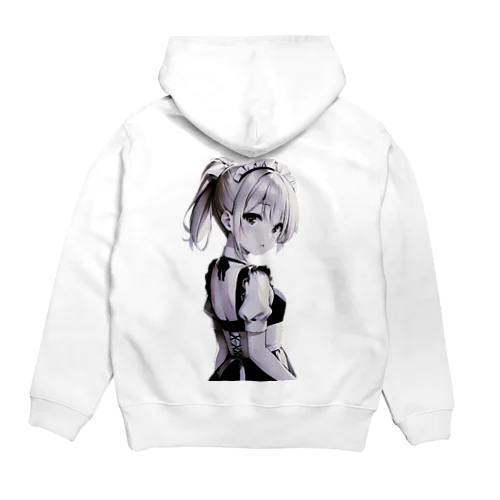 見返り金髪ポニテメイドさんモノクロバージョン Hoodie