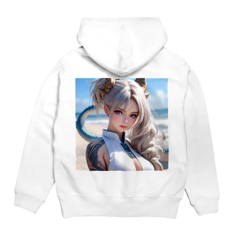 ドラゴン娘 白髪和服美女シリーズ 0004 Hoodie