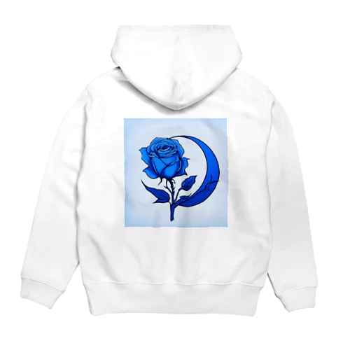 青い薔薇と月 Hoodie