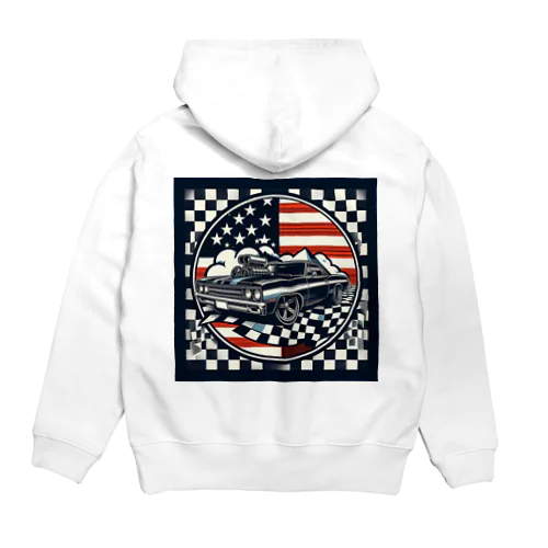 アメ車チェッカー柄 Hoodie