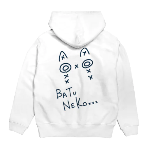 BATUNEKO…(黒文字ver.)背面プリント Hoodie