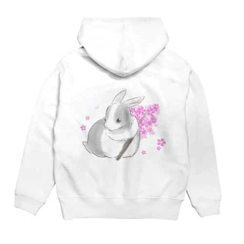 桜の枝とミニウサギ Hoodie