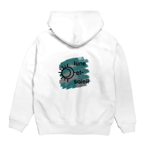 blue and gray logo Hoodie