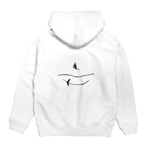 くちびる 白 Hoodie