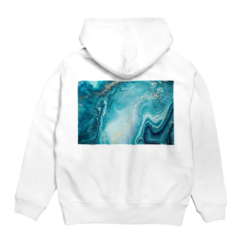 大理石 青 金箔 Hoodie