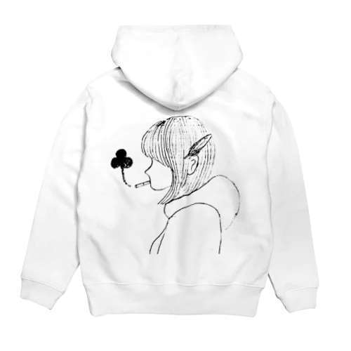 Smoking Girl パーカー　ホワイト Hoodie