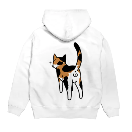 ねこけつω（三毛猫、背面） Hoodie