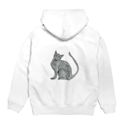 猫_ロシアンブルー Hoodie