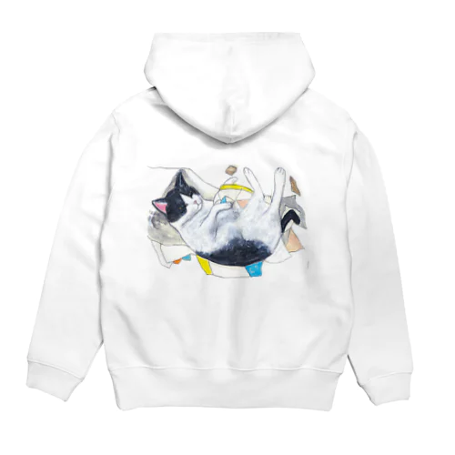 寝そべる白黒猫くんくん Hoodie