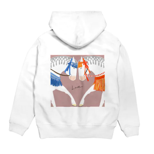 ハートの白馬(和装) Hoodie