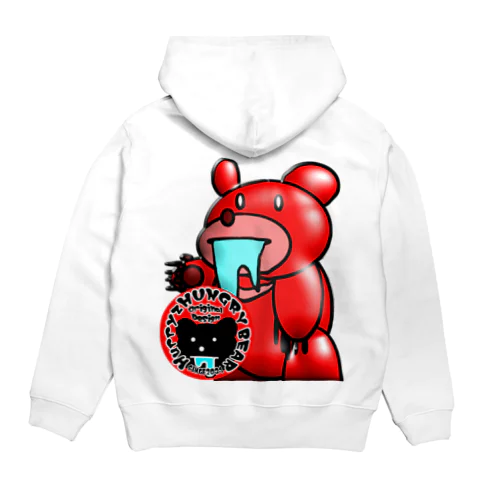 Hurryz HUNGRY BEAR レッドメタル風 Hoodie