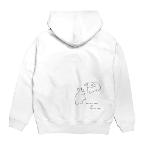 立ち耳うさぎさんと垂れ耳うさぎさん Hoodie