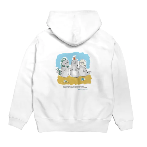 海ゴミに悩むアザラシ3兄弟 Hoodie