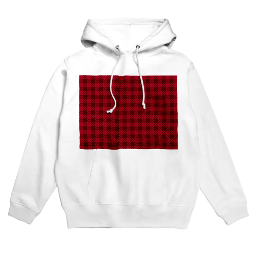 チェック　赤2 Hoodie