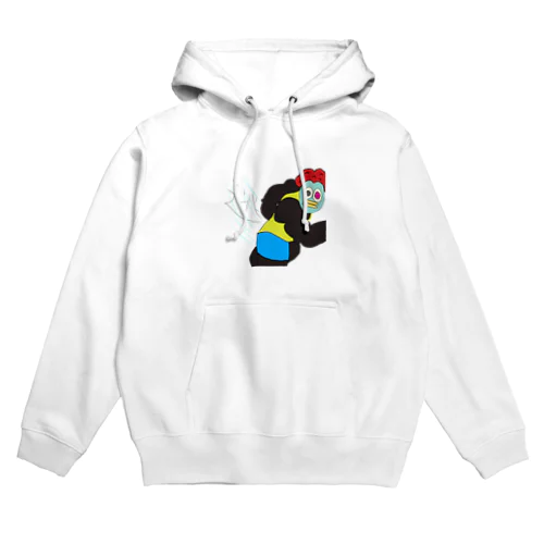 逃げる！トサカアフロ！ Hoodie