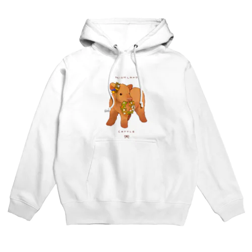 リースを持ったハイランド牛 Hoodie