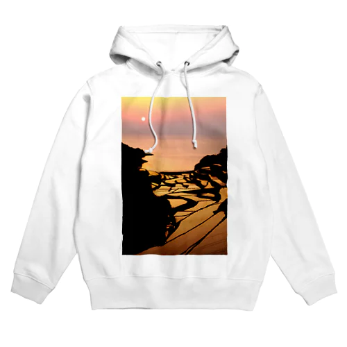 夕陽と棚田 Hoodie