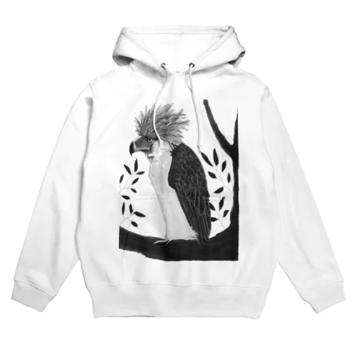 遠くを見るフィリピンワシ（白黒） Hoodie