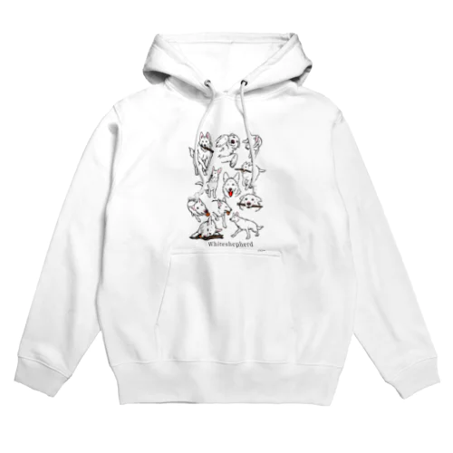 ホワイトシェパードがいっぱい Hoodie