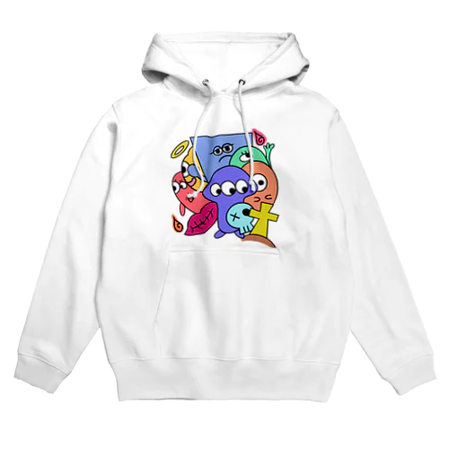 カラフルなおばけ達 Hoodie