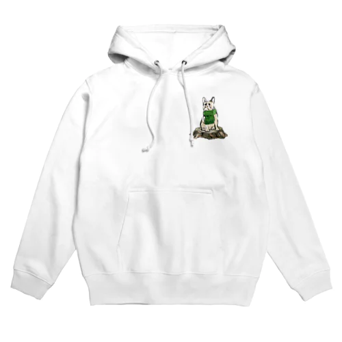 マフラーを着けたフレンチブルドッグ　クリーム Hoodie