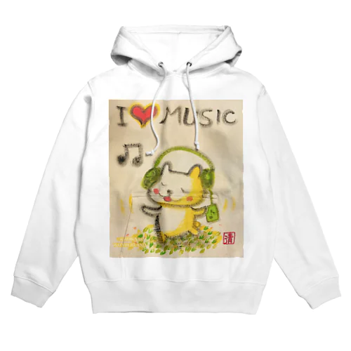 音楽好きねこちゃん Music Kitty Hoodie